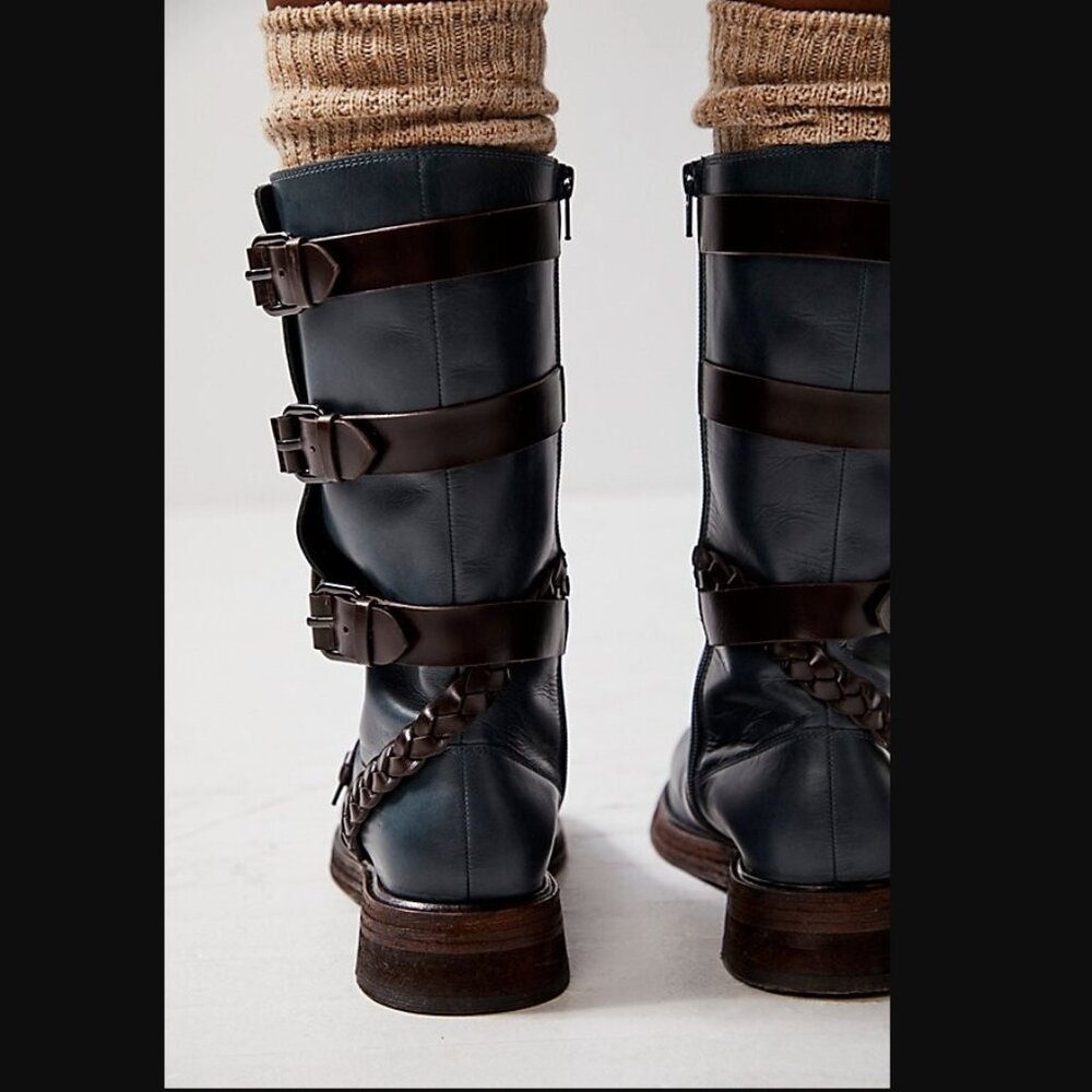 New Free People Billie Buckle Boots Size 7 MSRP: $298 Leather - Picture 3 of 7